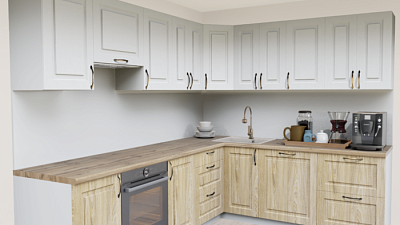 Кухня угловая Дуб Арктик - Ель карпатская